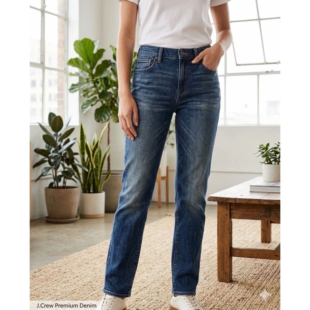 J. Crew Jeans Womens Size 26s Matchstick Straight Stretch Med Wash Denim Pants